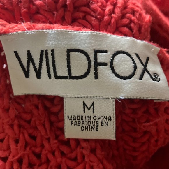 Red WildFox Red Plunge Front or Back Cropped Sweater - Picture 4 of 4